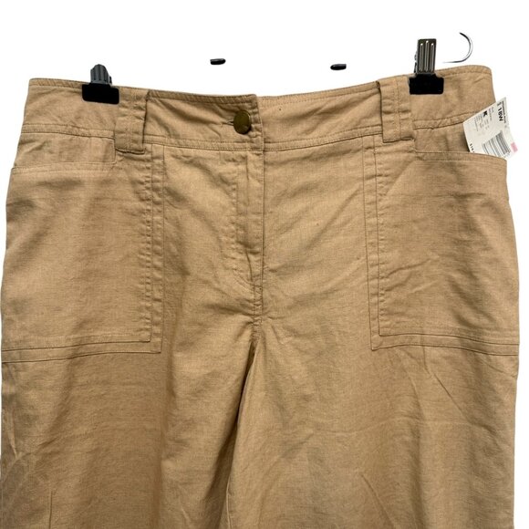 Basic Editions Bermuda Shorts Plus Size 18W Womens Tan Elastic Waist NWT - Picture 3 of 9